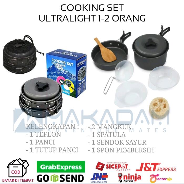 Gambar nesting cooking set camping ultralight 1 2 orang dari Makadam Adventure undefined Tokopedia