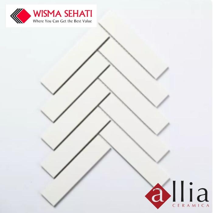 Gambar Keramik 24.7x20.9 Matte Pilih Warna Putih / Hitam Grey Mozaik Dinding - Putih dari Wisma Sehati undefined Tokopedia