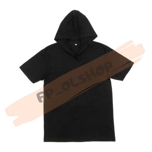 Gambar Kaos Hoodie Polos Lengan Pendek Baju Hoodie Pria Wanita Banyak Warna - Hitam, KAOSHODI M dari FP OLSHOP SPORT undefined Tokopedia