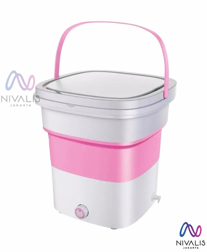 Gambar MESIN CUCI PORTABLE LIPAT 135WATT /MESIN CUCI TRAVEL/ WASHING MACHINE - Pink dari Nivalis Jakarta Kota Administrasi Jakarta Utara Tokopedia