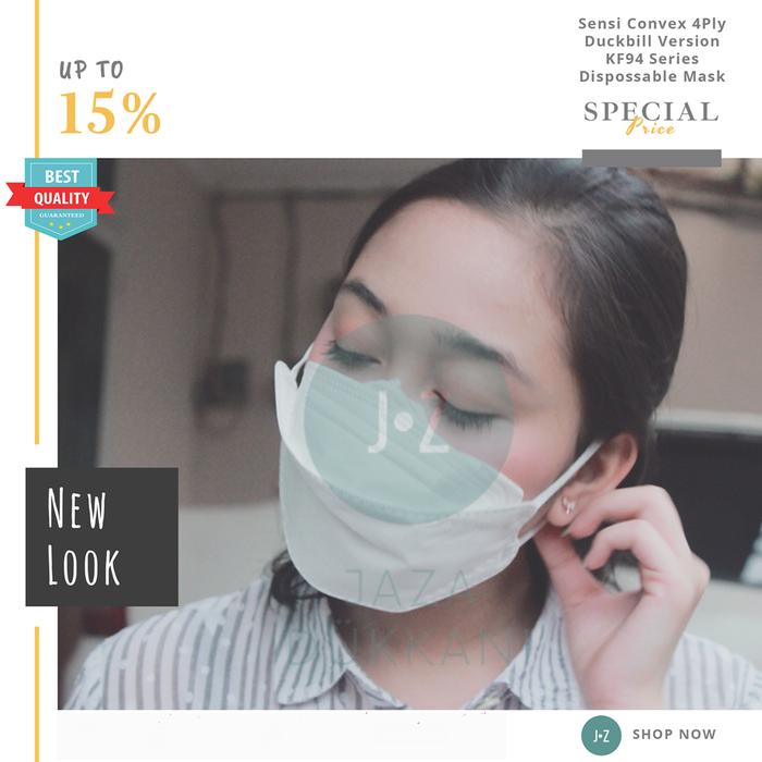 Gambar Masker 4D SENSI Duckbill CONVEX MASK 4PLY Resmi PT.Arista Latindo - Putih, 1 pcs dari Jaza Dukkani undefined Tokopedia