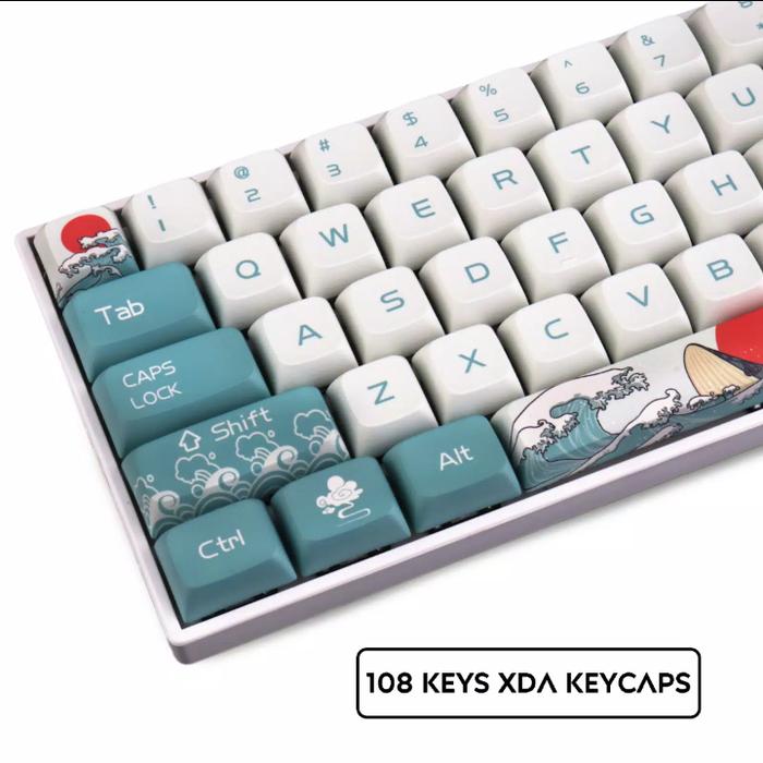 Jual Keycaps PBT XDA Profile Japanese Ukiyoe Great Kanagawa Wave 108