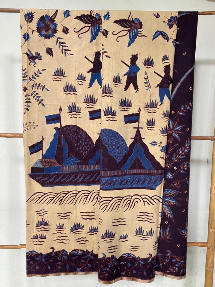 Gambar Authentic Antique Written Batik Sarong - Blue Peacock dari Kaliuda Gallery Bali undefined Tokopedia