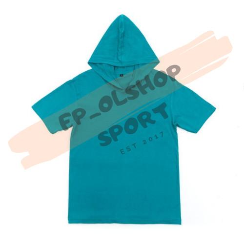 Gambar Kaos Hoodie Polos Lengan Pendek Baju Hoodie Pria Wanita Banyak Warna - Toska, KAOSHODI XL dari FP OLSHOP SPORT undefined Tokopedia