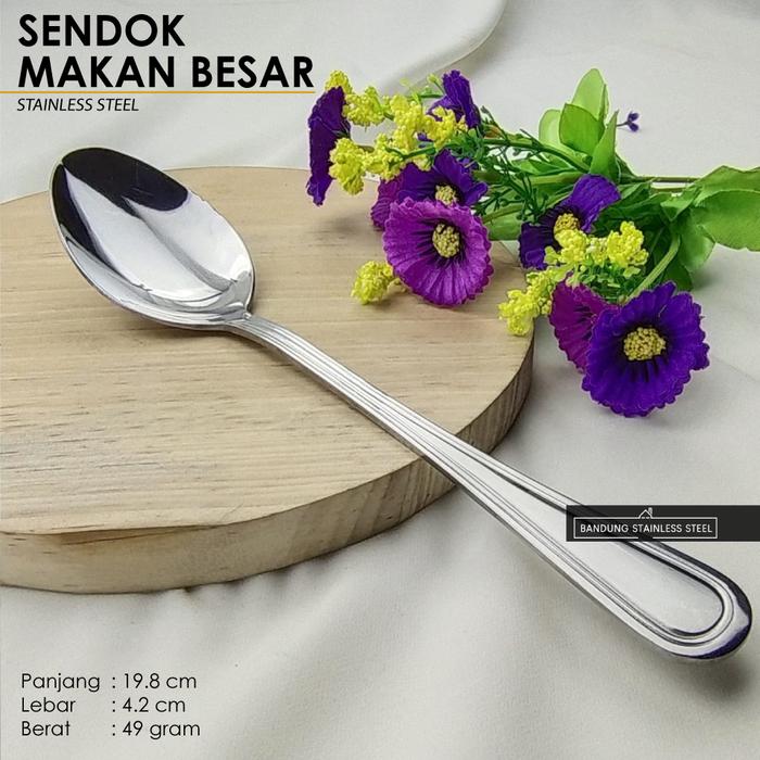 Gambar Sendok makan besar teh kopi dessert es krim stainless tebal hotel - Sendok Besar dari Bandung Stainless Steel undefined Tokopedia