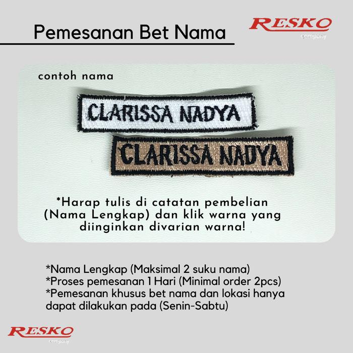 Gambar Bet Bordir Nama (Seragam Sekolah dan Pramuka) - Hitam & Putih, Tidak Pasang dari Toko Resko Bandung undefined Tokopedia