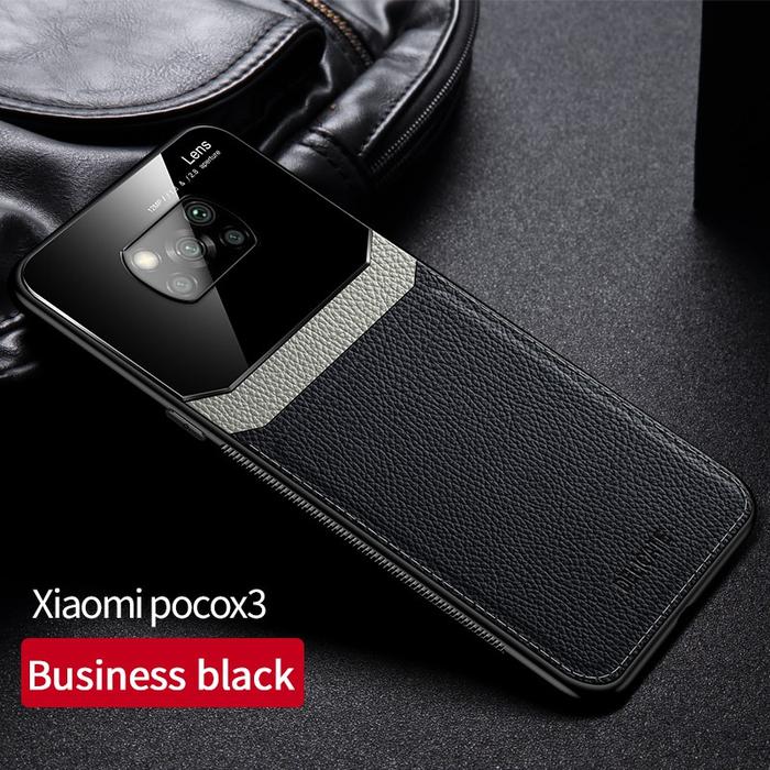 Gambar Case Kulit Glass Premium Xiaomi Poco X3 - Hitam dari ByFirst undefined Tokopedia