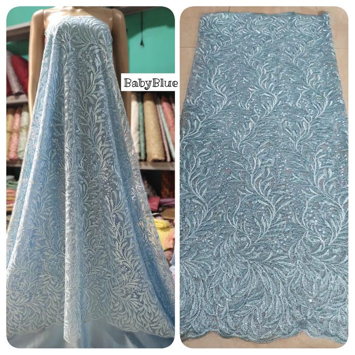 Gambar Brokat Tile Leony°harga yg tertera harga untuk pembelian setengah mtr - babyblue dari murni_kebaya undefined Tokopedia