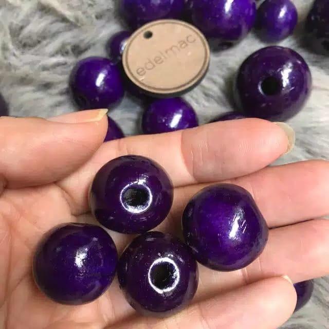Gambar Wooden Beads | Mote / Manik Kayu Bulat Cet Warna Part II - Ungu, 1.2cm(4mm) dari edelmac undefined Tokopedia