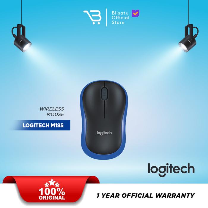 Gambar LOGITECH WIRELESS MOUSE M185 ORIGINAL 100% / M185 - Biru dari Blisatu.id undefined Tokopedia