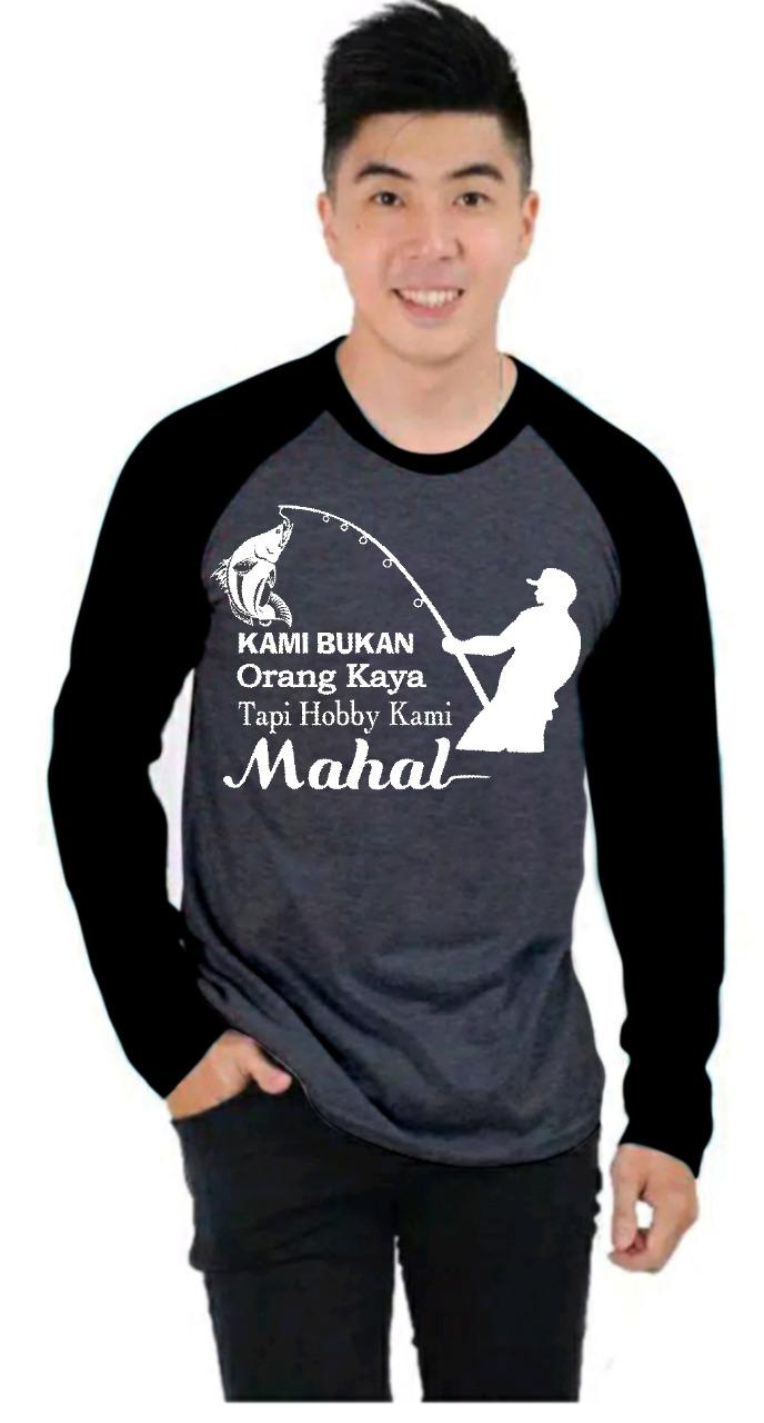 Gambar KAOS RAGLAN PRIA SABLON MANCING \ KAOS RAGLAN PRIA LENGAN panjang, - Hitam, S dari WL Fashion store undefined Tokopedia