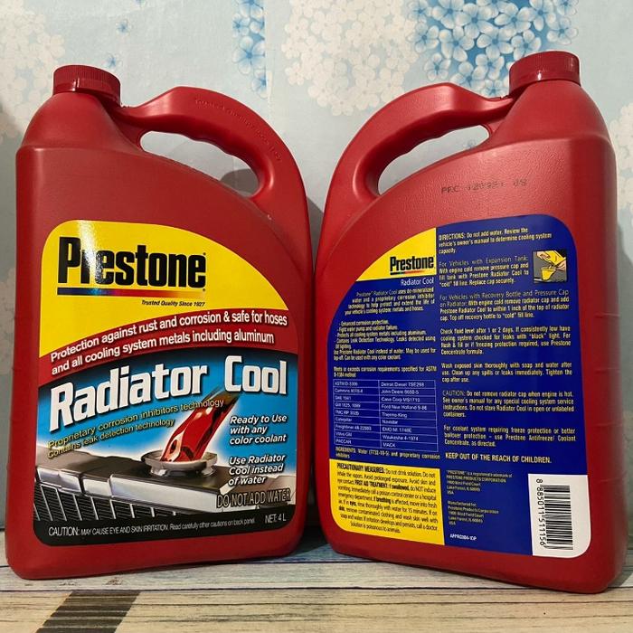 Gambar air radiator prestone coolant 4 liter / cairan radiator mobil motor - Merah dari Morcar Store undefined Tokopedia
