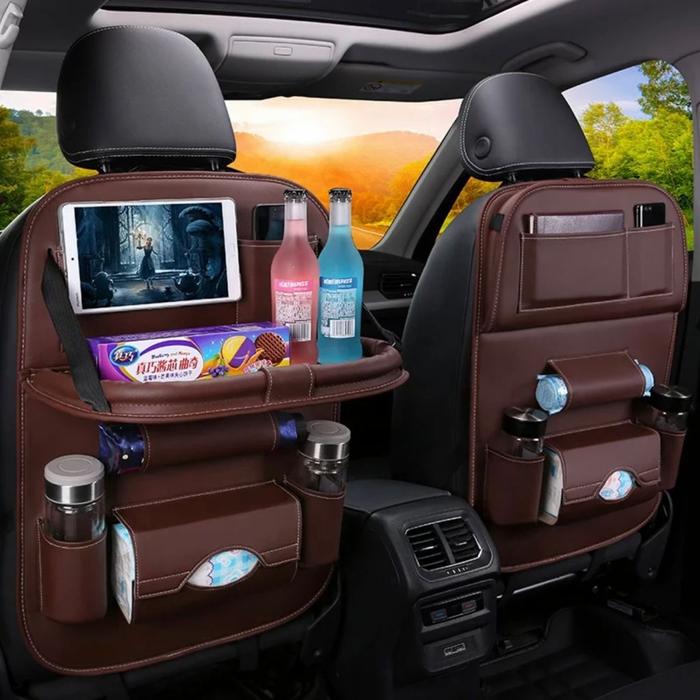 Gambar Premium CAR SEAT ORGANIZER MEJA LIPAT Kulit Tas Jok Mobil Multifungsi - Coffee dari Otobotif undefined Tokopedia