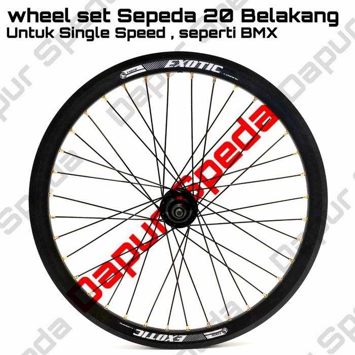 Gambar velg sepeda 20 Alloy double wall wheel set lipat Minion BMX mini hitam - Belakang 1 Sped dari dapur speda undefined Tokopedia