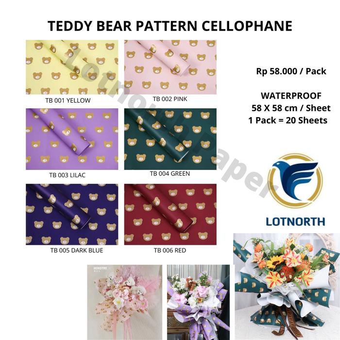 PAPER WRAPPING MOTIF TEDDY BEAR 