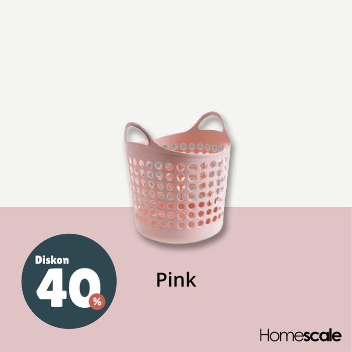 Gambar Keranjang Pakaian Kotor Serbaguna - Merah Muda dari Homescaleid undefined Tokopedia