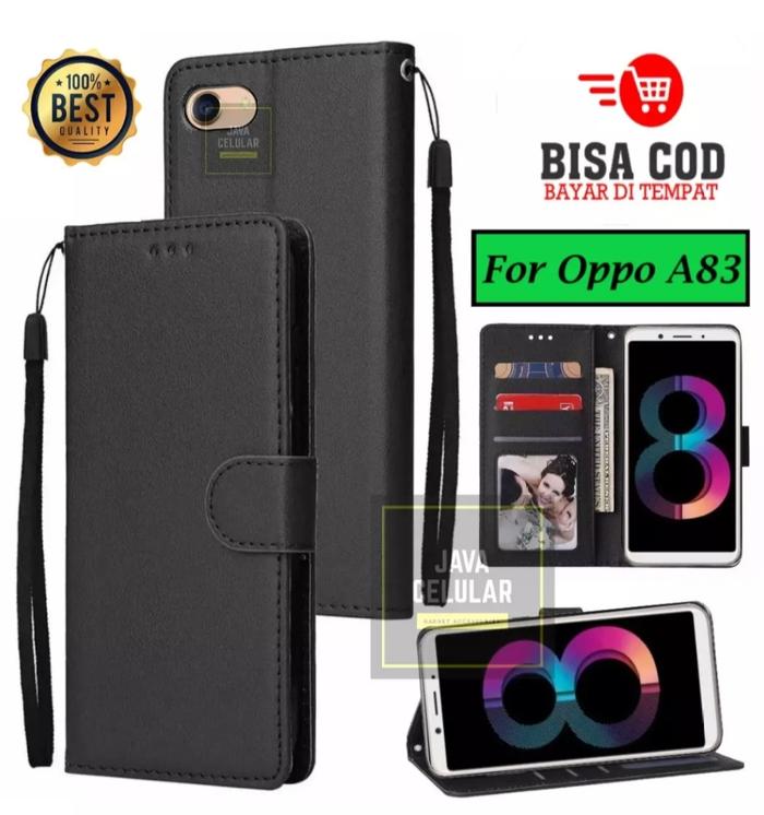 Gambar Flip Case Untuk Oppo A83 Flip Case Kulit - Casing Dompet Case Wallet Leather Flip Case Ponsel Protection - Hitam, OPPO A83 dari Java Acc Store undefined Tokopedia