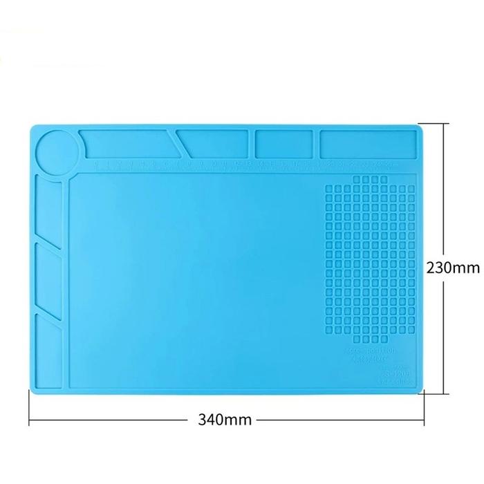 Gambar Alas Meja Kerja Service Silicone Pad Matras Solder Tahan Panas S160 - 34x23 dari Hanika Communication undefined Tokopedia