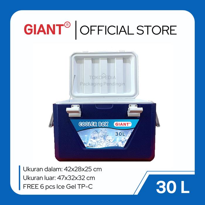 Gambar Cooler Box 30 Liter GIANT Cool Box Besar / Box Pendingin 30L - 30L Polos dari Packaging Pendingin undefined Tokopedia