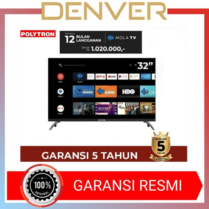 Gambar POLYTRON Smart Android Digital Mola TV 32inch PLD 32AG9953 - TANPA BONUS dari DENVER SHOP undefined Tokopedia