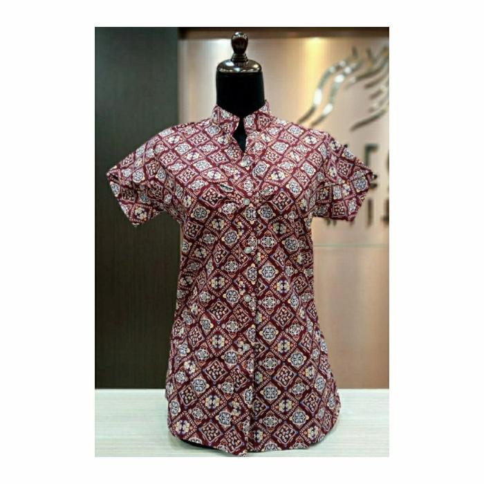 Gambar Blus Lipit dada LpD motif Ornamen Milley Pangestu Batik dari Pangestu Batik Yogyakarta undefined Tokopedia