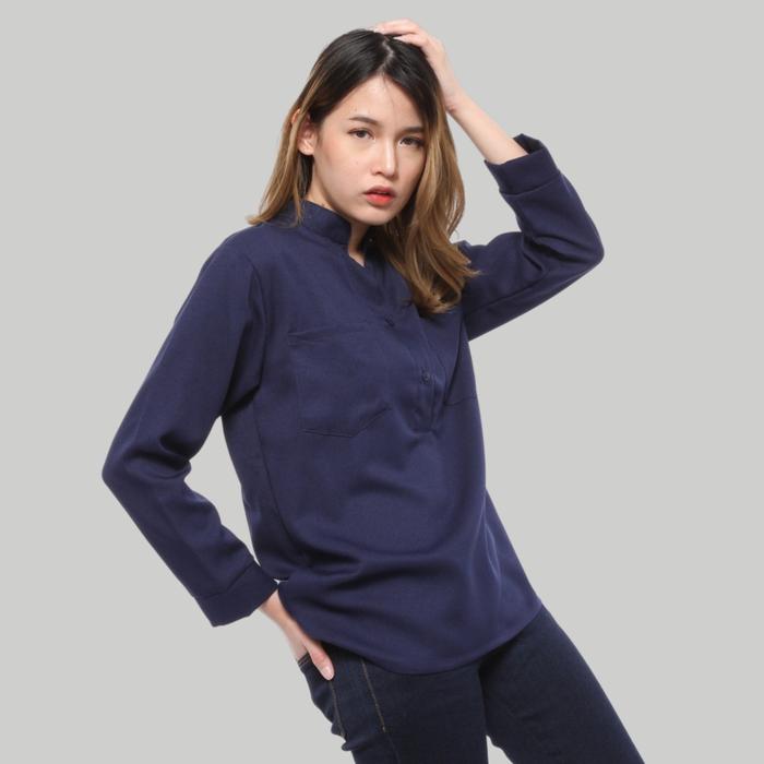 Gambar Monellina Fashion Baju Blouse Atasan Busui XXL Jumbo Murah Wanita 9301 - Navy, L dari Monellina Fashion undefined Tokopedia