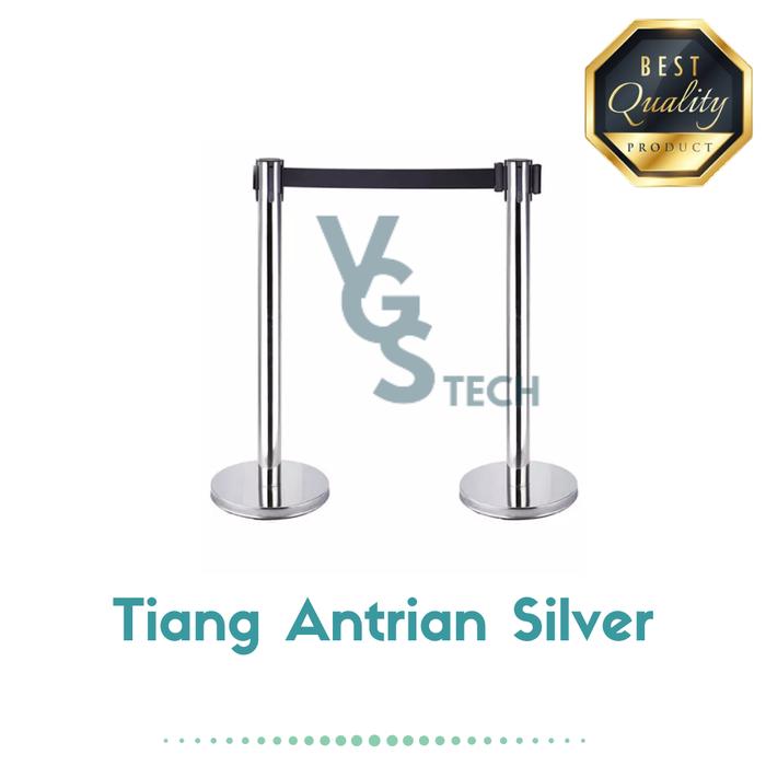 Gambar Standing Barrier Tiang Antrian Railing Stand Pembatas Antrian - Putih, Pita Merah dari VGS Safety Store undefined Tokopedia