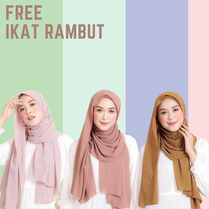 Jual Hijab Pashmina Turkish Heavy Chiffon Premium Jumbo 200x75cm