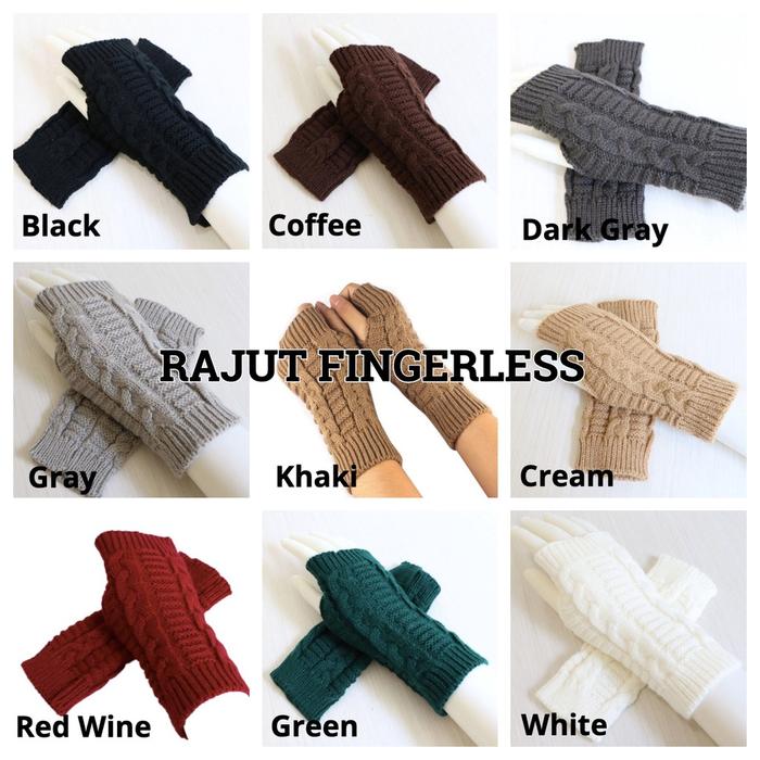 Gambar Sarung Tangan Motor Finger Print Rajut Untuk Wanita Gloves - RJT Fingerless, Hitam dari Cupcupdida undefined Tokopedia