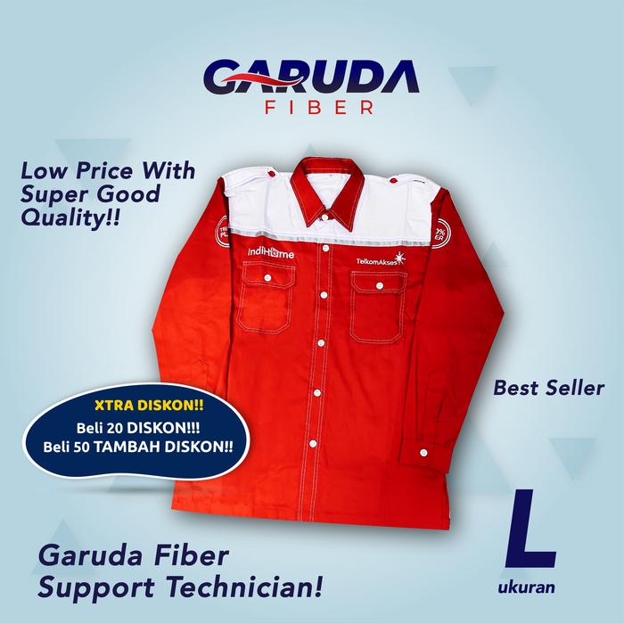 Gambar Seragam Telkom IndiHome (Kemeja Lengan Panjang) L dari Garuda Fiber. undefined Tokopedia