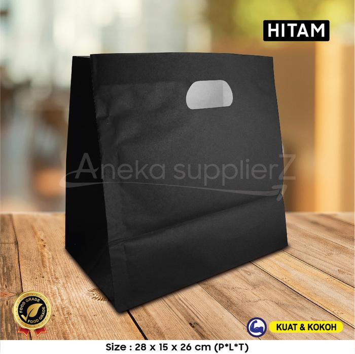 Gambar Paper Bag Polos - Paper Bag HANDLE - PELANGI | 28x15x26 cm - Hitam dari Aneka Supplier 212 undefined Tokopedia