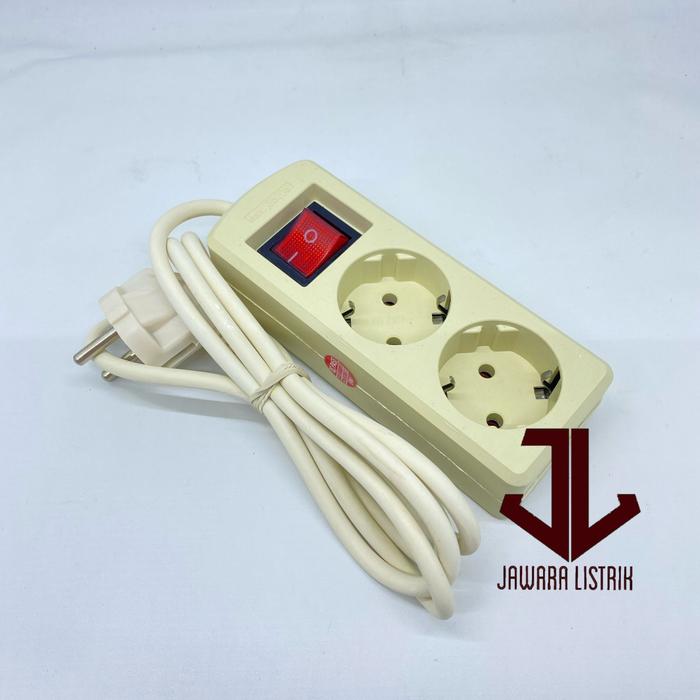 Gambar STOP KONTAK 2 LUBANG + SWITCH KABEL METER 1,5 3 DAN 5 METER - 1,5 METER dari JAWARA.LISTRIK undefined Tokopedia