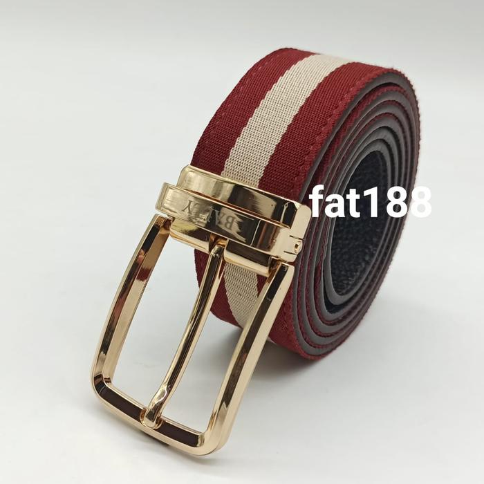Gambar SABUK TALI PINGGANG GESPER PRIA WANITA MODEL TUSUK JARUM BALLY - Merah dari fat188 undefined Tokopedia