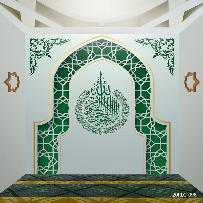 Gambar Wallpaper Custom Mural Photo Wall Background Musholla Islam Motif Mihr - 20RLG-098, Wallpaper dari Wallpaper Custom_NEW undefined Tokopedia
