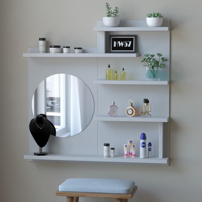 Gambar Meja Rias Gantung Minimalis Rak Make Up Kosmetik Cermin Rak Dinding - Putih dari homed7 undefined Tokopedia