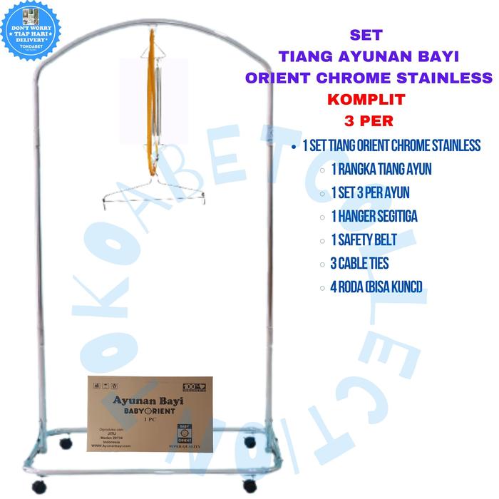 Gambar RANGKA AYUNAN BAYI DAN ANAK TIANG AYUNAN BAYI CHROME STAINLESS VARIASI - VARIAN PER 3 dari TOKOABET undefined Tokopedia