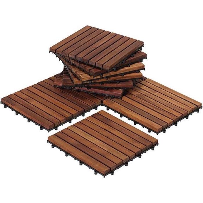 Gambar Lantai kayu decking ubin garden tile outdoor BONUS batu alam 10kg - Line 9ply dari DOKTER KAYU OFFICIAL undefined Tokopedia