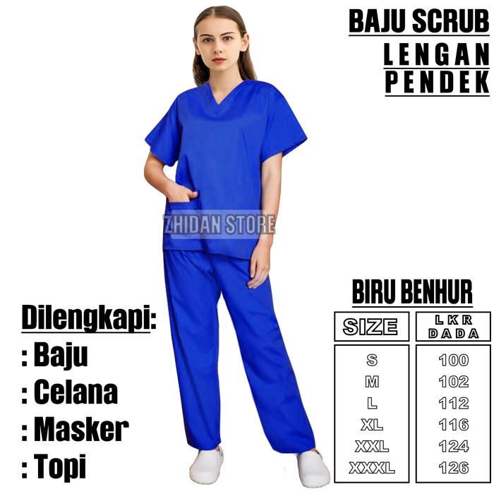 Gambar BAJU OKA / BAJU PERAWAT / SERAGAM OPERASI / LENGAN PENDEK - Biru benhur, S dari Barazakitop undefined Tokopedia