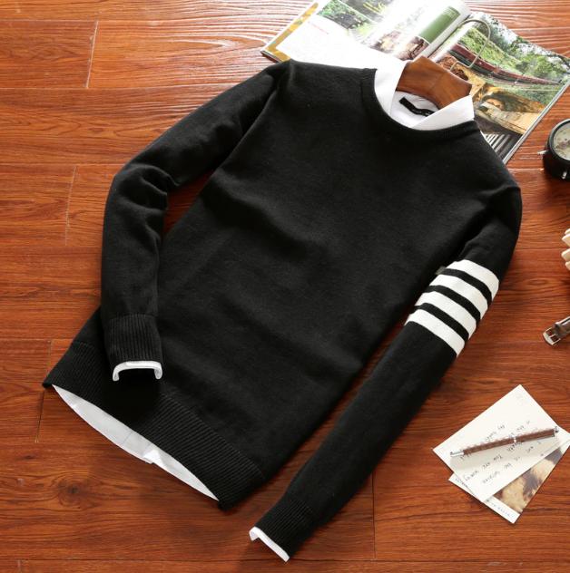 Gambar Sweater Men Autumn Winter Warm Mens Knitted Casual O-Neck - Hitam, L dari Khatazi Collection undefined Tokopedia