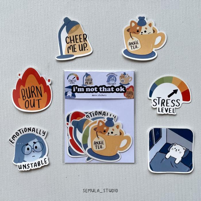 Gambar SEMULA Sticker Pack / Stiker Die Cut - I'm Not That Ok dari Artlinx Store undefined Tokopedia