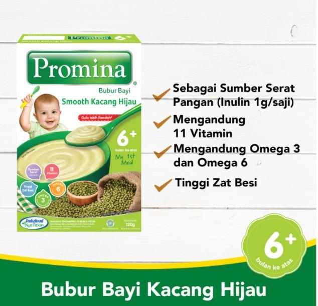 Gambar PROMINA Bubur Susu Bayi 6m+ 120gr Beras Merah Kacang Hijau MPASI - Kacang Hijau dari ANINDHITA Mom and Baby undefined Tokopedia