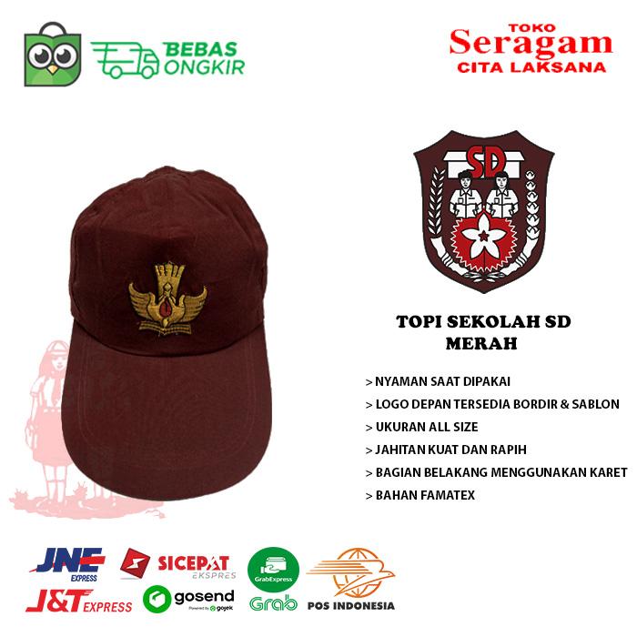 Gambar Topi SD SMP SMA PRAMUKA SIAGA Putra Putri Seragam Sekolah - Topi SD Merah dari seragamcitalaksana undefined Tokopedia