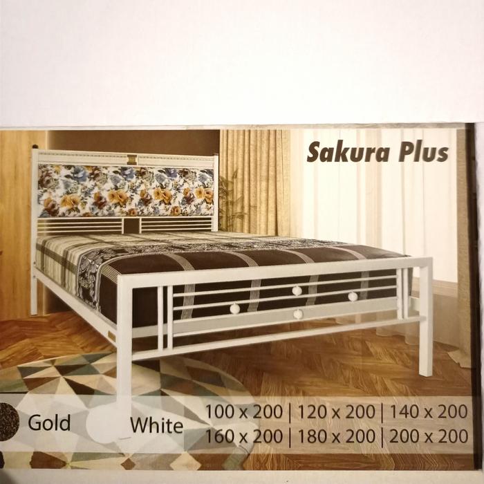 Gambar CLEOPATRA SAKURA PLUS ranjang besi + sandaran OSCAR IMPORT 100 x 200 - WHITE, 100 x 200 dari manlyabraham undefined Tokopedia