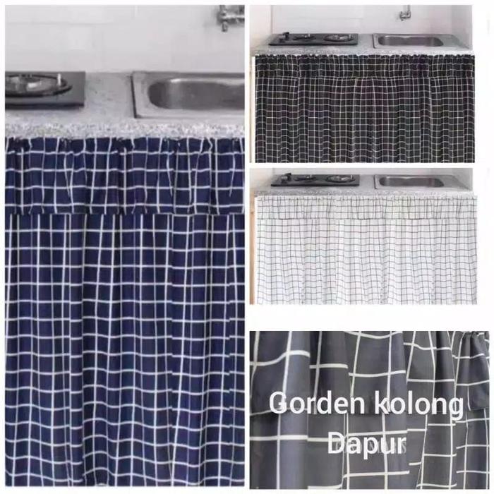 Gambar gorden kolong dapur minimalis/bisa custom ukuran - motif minimalis ,,, - kotak hitam, 100x50 dari gorden peskna undefined Tokopedia