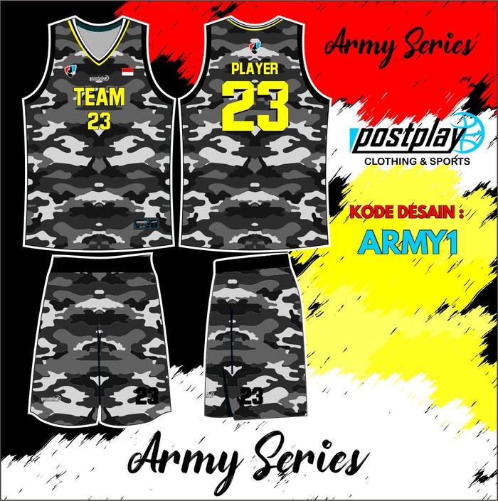 Gambar JERSEY BASKET PRINTING SATUAN CUSTOME - XS, army1 dari POSTPLAY CLOTHING undefined Tokopedia