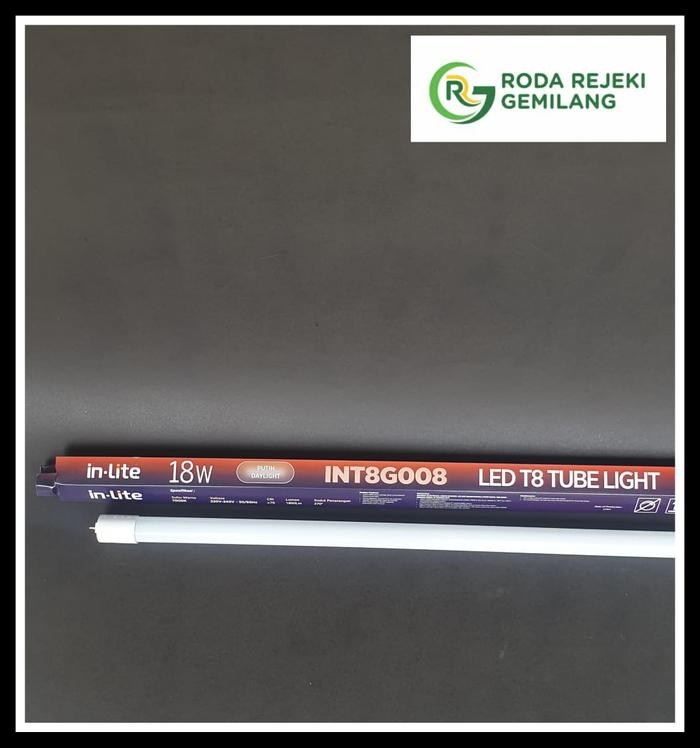Gambar LAMPU LED INLITE T8 TUBE LIGHT (NEON) 18 WATT INT8G008 7000K PUTIH dari Roda Rejeki Gemilang undefined Tokopedia
