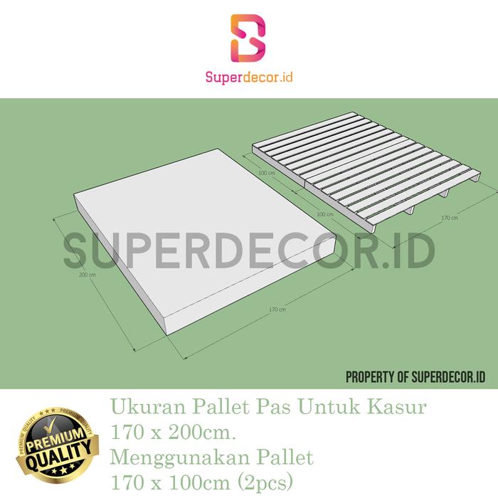 Gambar Alas Tempat Tidur Pallet Minimalis (L) / Dipan Pallet / Tempat Tidur - L170 x P100 CM, Standard Pallet dari Superdecor.id undefined Tokopedia