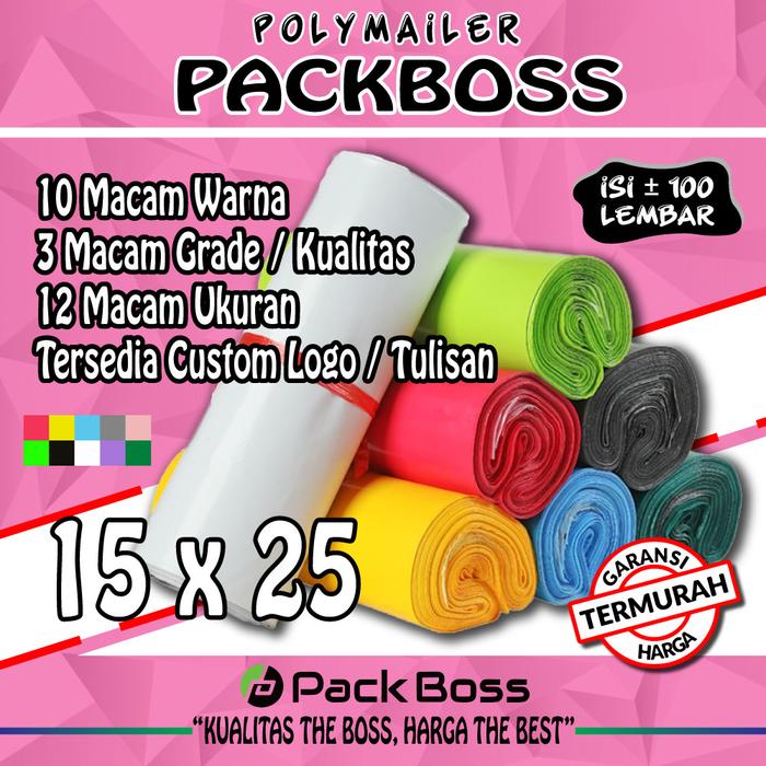Gambar TERMURAH POLYMAILER 15X25 (ISI ±100) HARGA THE BEST KUALITAS THE BOSS - 15X25, HIJAU NON PREMI dari Packboss Surabaya undefined Tokopedia
