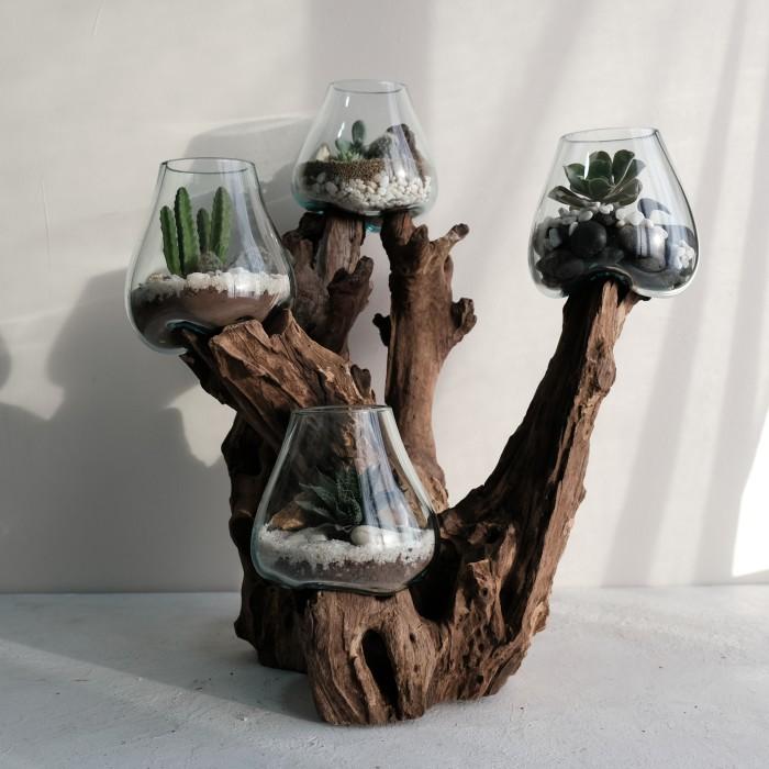 Gambar AKUARIUM IKAN CUPANG 4 IN ONE SIZE 20CM KAYU AKAR AQUARIUM - TINGKAT 4 dari Bali Art Craft undefined Tokopedia