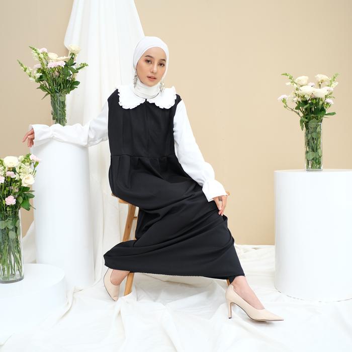 Gambar Hijab Ellysha Millie Korean Vintage Dress - Hitam dari Hijab Ellysha Official undefined Tokopedia